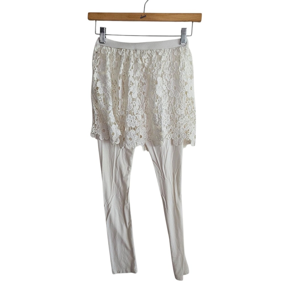 Chasing Fireflies Skirted Leggings Lace Overlay White Girls Size L 10 12 Years - Picture 6 of 6